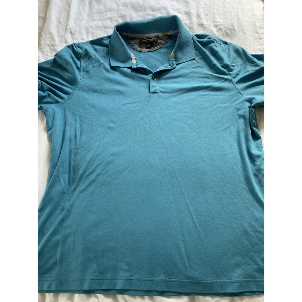 Banana Republic Polo Shirt Men XLarge Blue Luxury Touch
